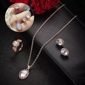 18k Gold Filled Moon Stone Jewelry Set